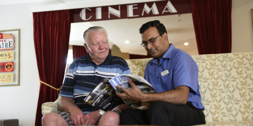 enjoying a cinema at independent living harbison